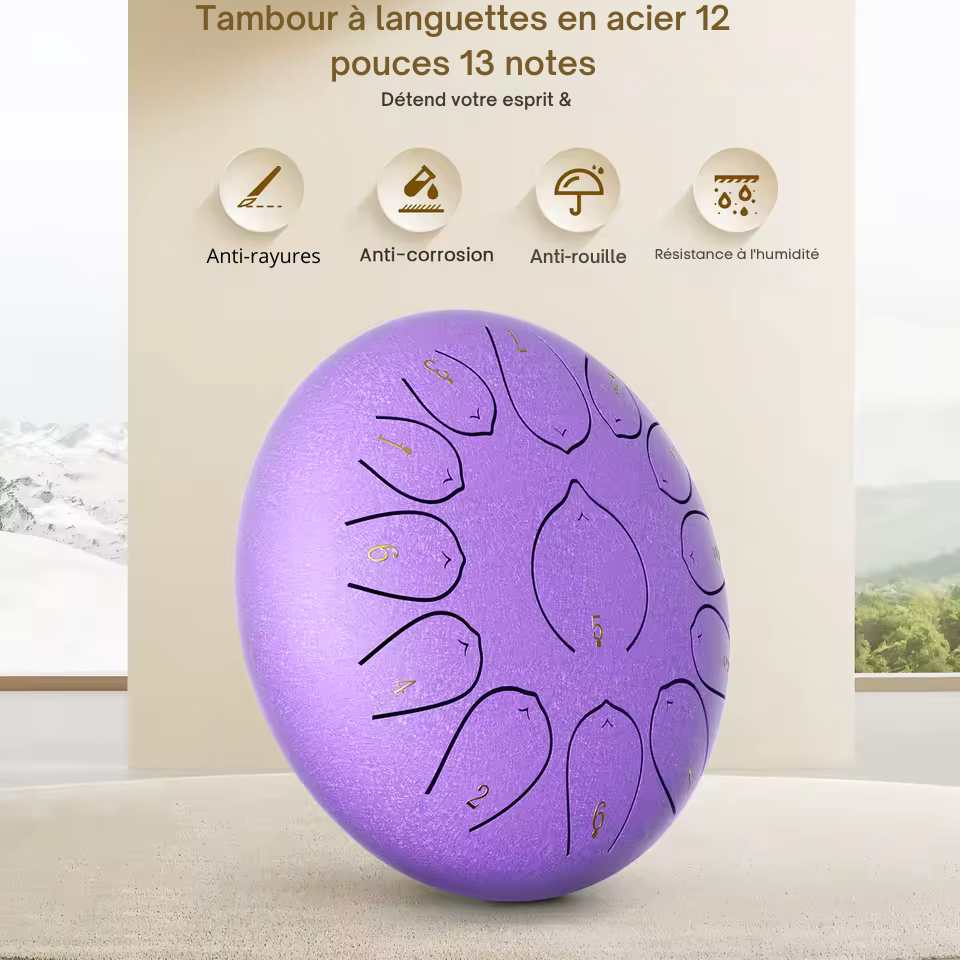Tongue Drum 12 pouces 13 notes – PACK COMPLET