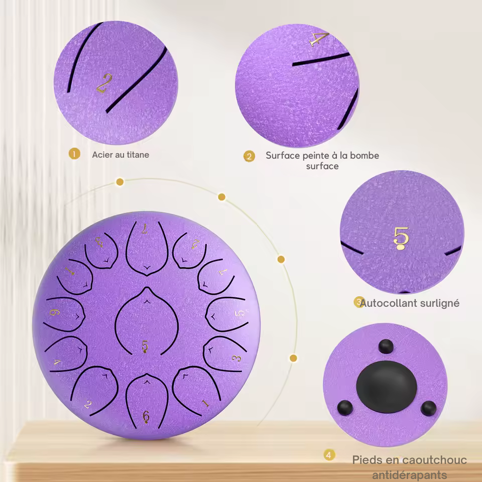 Tongue Drum 12 pouces 13 notes – PACK COMPLET