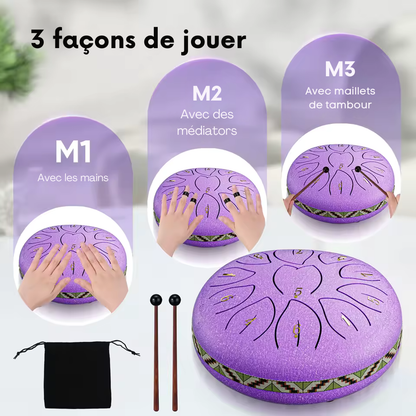 Tongue Drum 12 pouces 13 notes – PACK COMPLET