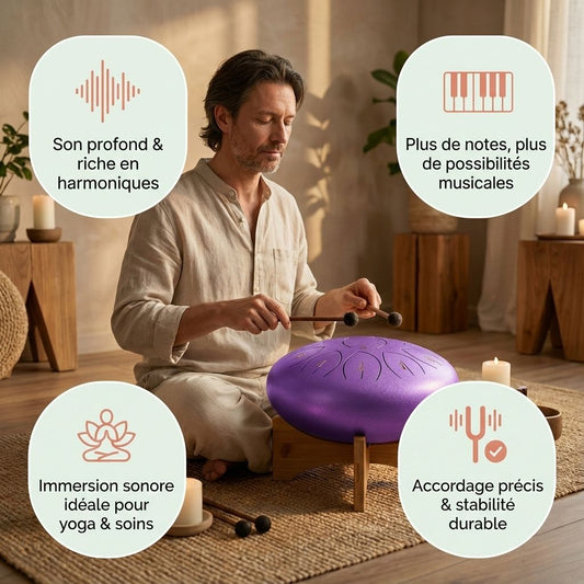Tongue Drum 12 pouces 13 notes – PACK SIGNATURE MÉLOMANE 🎼